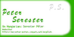peter serester business card